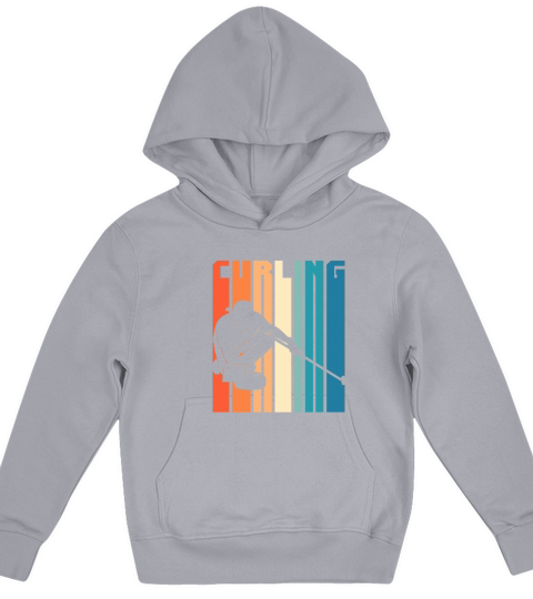 Curling Retro Vintage Kids Hoodie