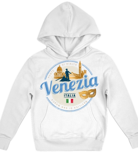 Venice with gondolier Italy carnival vintage Kids Hoodie