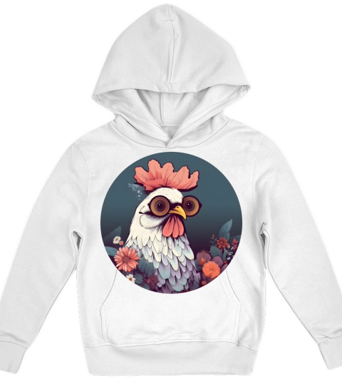 Vintage 80s 90s Style for Chicken Lovers Kids Hoodie