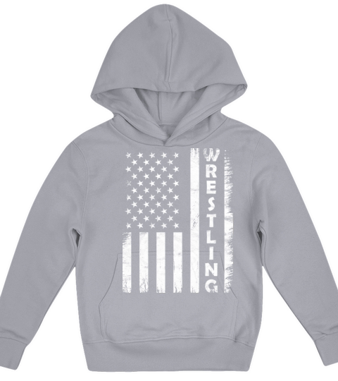 Wrestling Vintage Usa Flag Wrestling Kids Hoodie