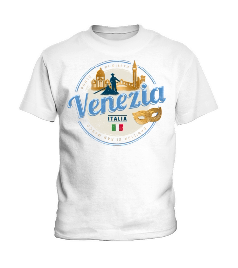 Venice with gondolier Italy carnival vintage Kids T-Shirt
