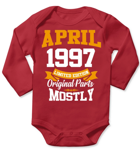 April 1997 Vintage Birthday Present Long Sleeve Baby One-Piece