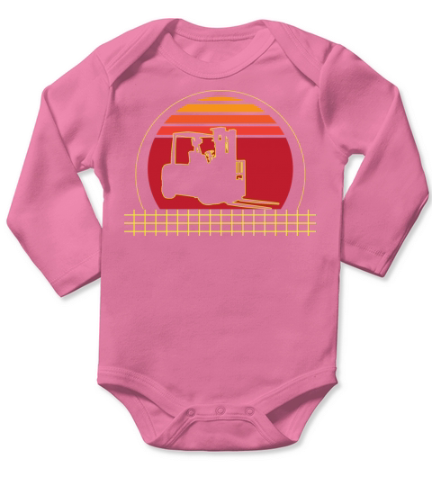 Vintage Forklift Warehouse Forklift Operator Long Sleeve Baby One-Piece