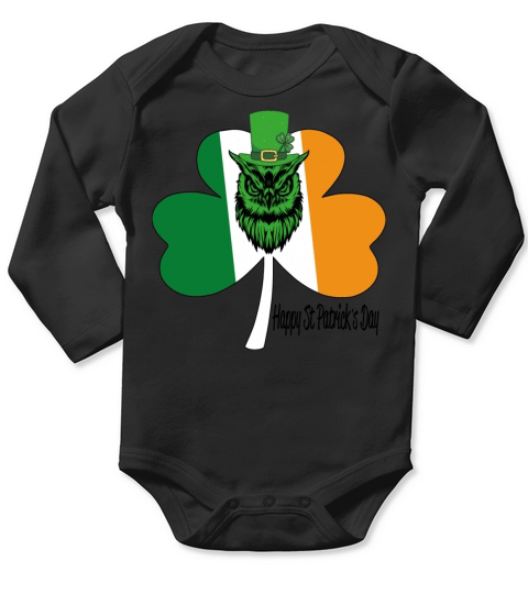 Vintage Irish American Flag Shamrock Irland Long Sleeve Baby One-Piece