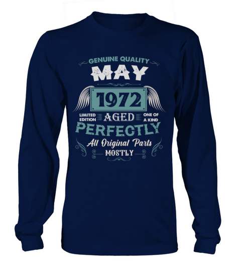 May 1972 Vintage Birthday Present Long sleeved Unisex