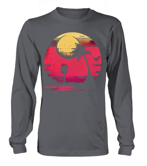 Vintage Retro Sunset Watercolor Beach Vacation 5 Long sleeved Unisex