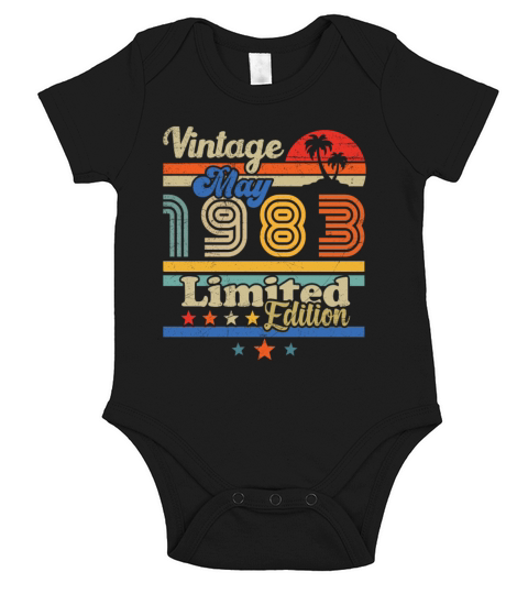 Born May 1983 Short Sleeve Baby One-Piece