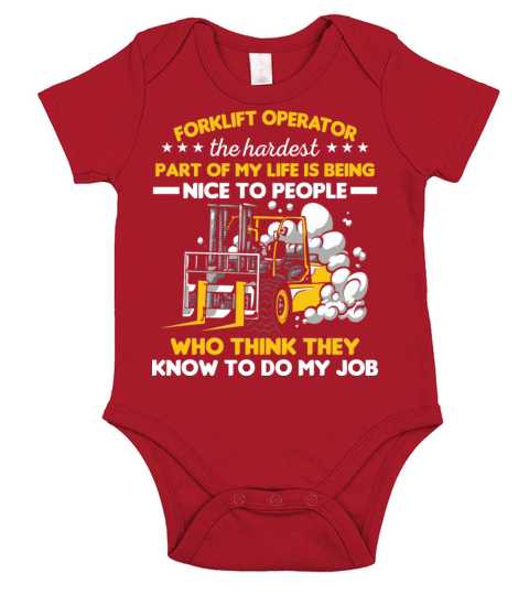 Forklift Driver Operator The Hardest Part Of My Short Sleeve Baby One-Piece