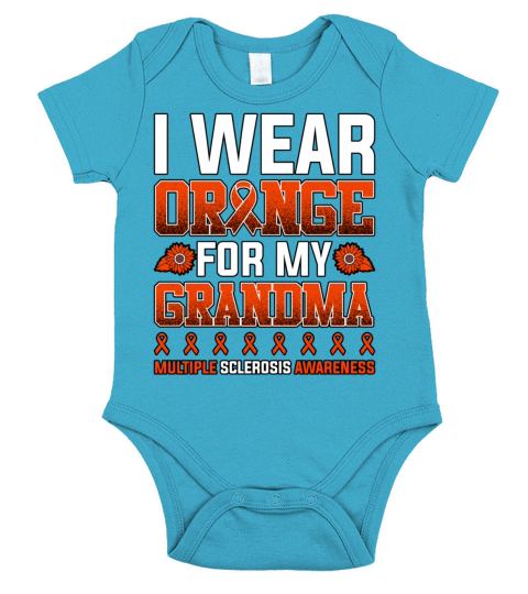 I Wear Orange For My Grandma Multiple Sclerosis Short Sleeve Baby One-Piece