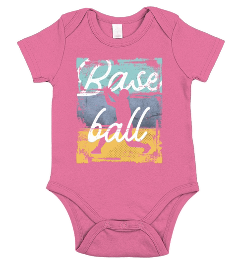 Vintage Baseball Player Short Sleeve Baby One-Piece