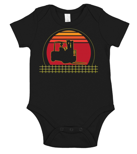 Vintage Forklift Warehouse Forklift Operator Short Sleeve Baby One-Piece