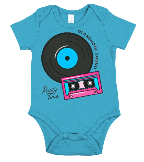 White Pop Idol Vintage Music Short Sleeve Baby One-Piece