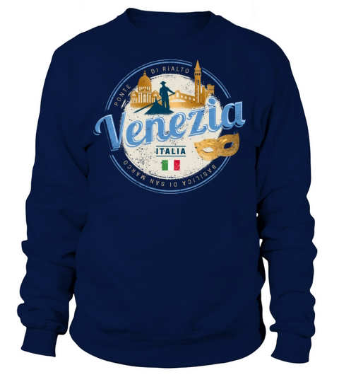 Venice with gondolier Italy carnival vintage Sweatshirt Unisex
