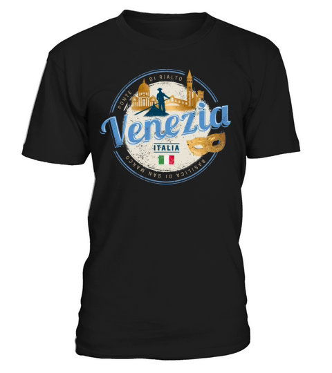 Venice with gondolier Italy carnival vintage T-Shirt Unisex