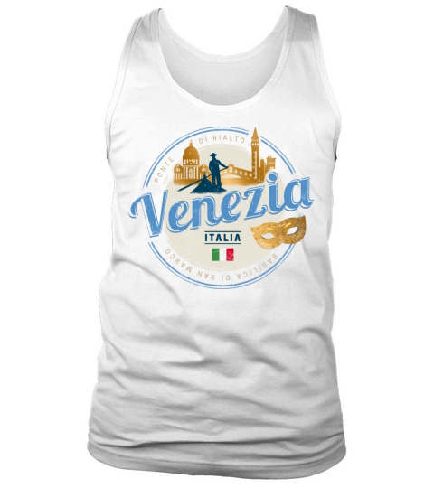 Venice with gondolier Italy carnival vintage Tank Top Unisex