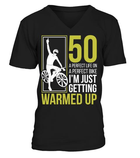 Cyclist s 50th Birthday Funny V-Neck T-shirt
