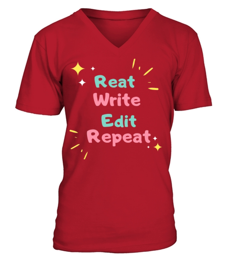 Read Write Edit Repeat V-Neck T-shirt