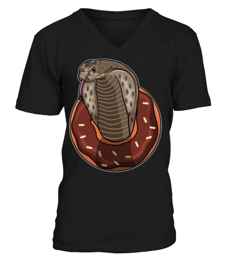 Snake With Donut V-Neck T-shirt