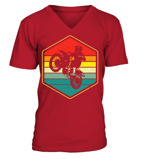 Vintage Motocross Dirt Bike Biker Retro Motorcycle V-Neck T-shirt