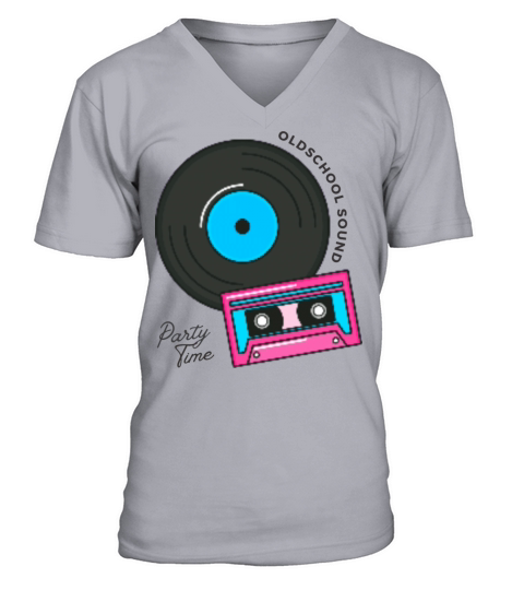 White Pop Idol Vintage Music V-Neck T-shirt