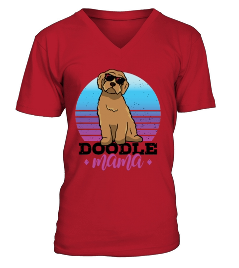 Womens Doodle Mama Labradoodle Goldendoodle V-Neck T-shirt
