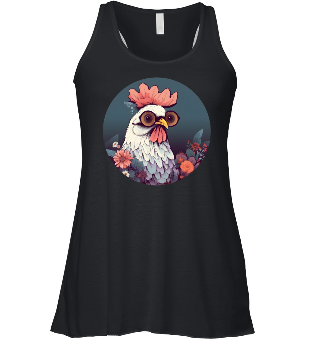 Vintage 80s 90s Style for Chicken Lovers Women's Flowy Tank Top