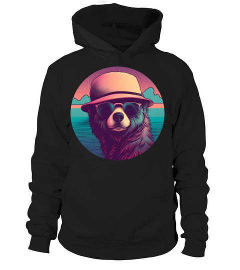 Retro Bear Lovers Design Hoodie Unisex