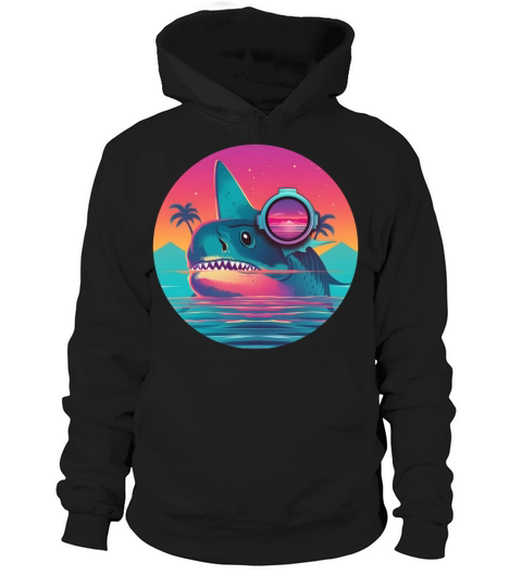 Retro Shark Lovers Vintage Hoodie Unisex