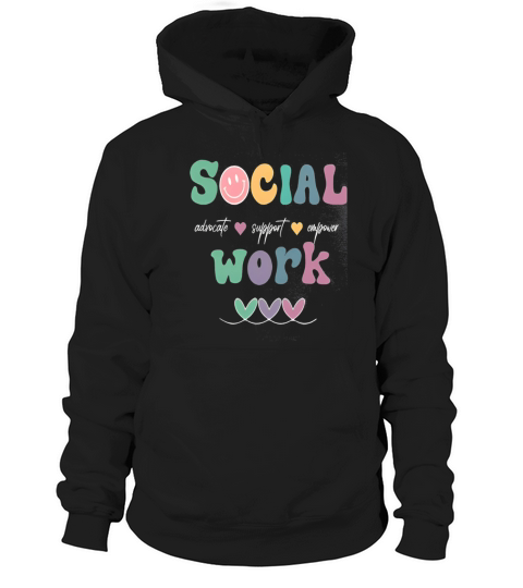 Social Work Advocate Support Vintage Social Worker Hoodie Unisex