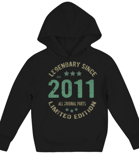11 Years Old Bday Legend Since 2011 Vintage 11Th Kids Hoodie