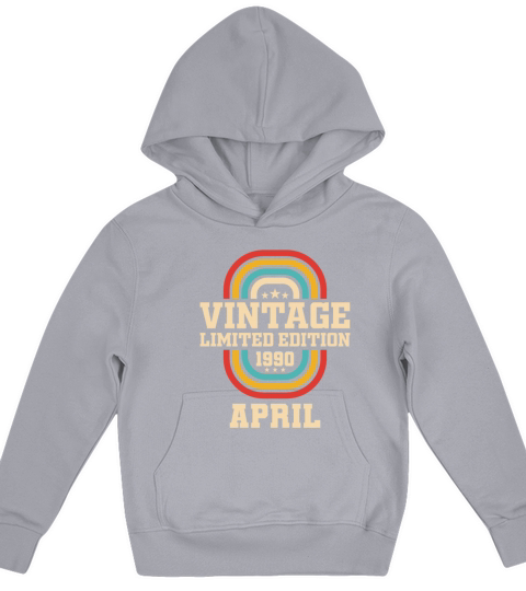 33rd birthday April vintage 1990 vintage Kids Hoodie