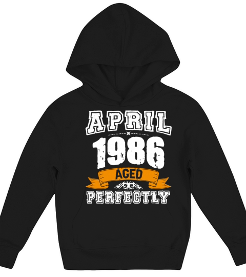 April 1986 Vintage Birthday Present Kids Hoodie