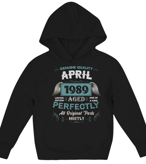 April 1989 Vintage Birthday Present Kids Hoodie