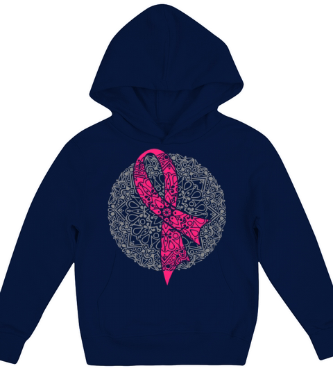 Breast Cancer Mandala Kids Hoodie