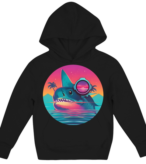 Retro Shark Lovers Vintage Kids Hoodie