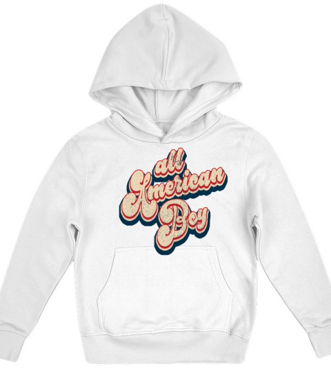 Vintage All American Boy Patriotic 4th of July Kids Hoodie