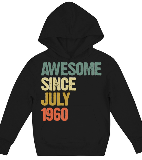 Vintage Awesome Since July 1960 Kids Hoodie