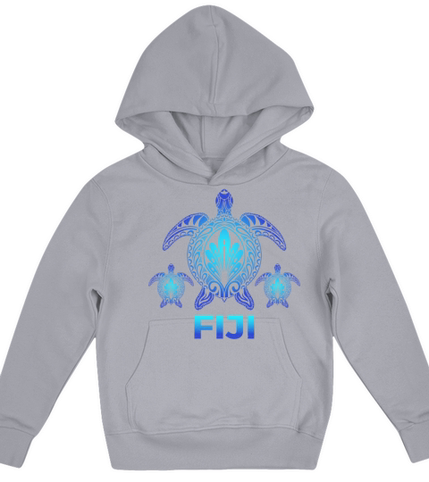 Vintage Fiji Ocean Blue Sea Turtle Souvenirs Kids Hoodie
