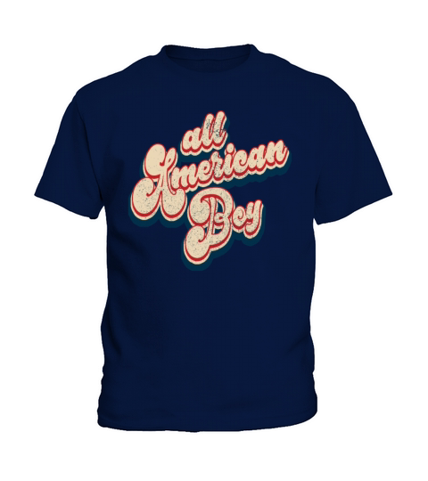 Vintage All American Boy Patriotic 4th of July Kids T-Shirt