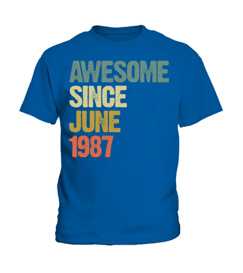 Vintage Awesome Since June 1987 Gift Kids T-Shirt