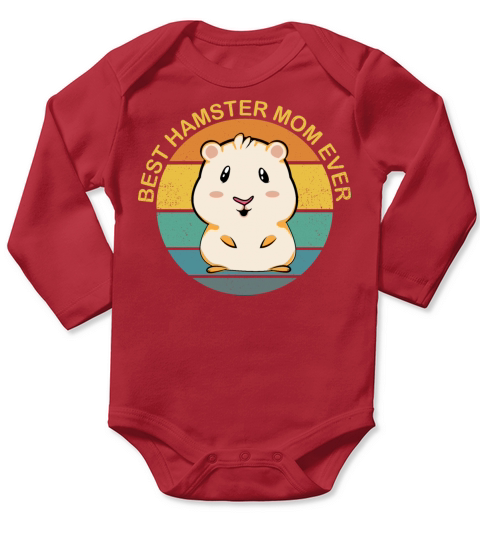 Best Hamster Mom Ever Vintage Sunset Mothers Day Long Sleeve Baby One-Piece