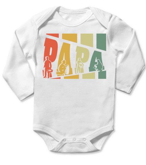 Mechanic Papa Retro Vintage Fathers Day Long Sleeve Baby One-Piece