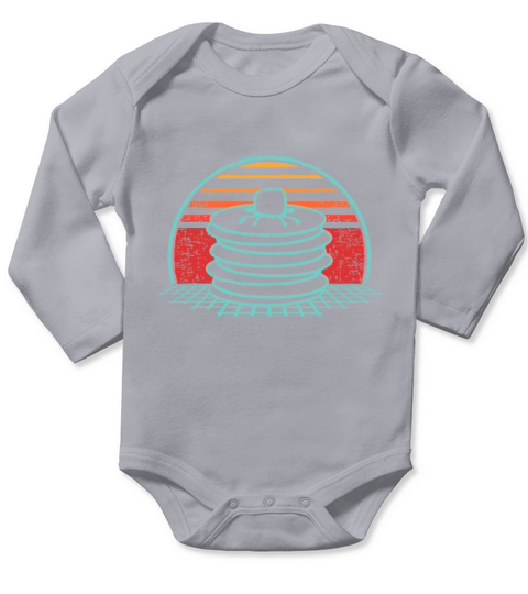 Pancakes Retro Vintage 80s Style Gift Long Sleeve Baby One-Piece