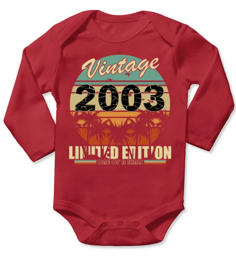 Vintage 2003 Birthday Long Sleeve Baby One-Piece