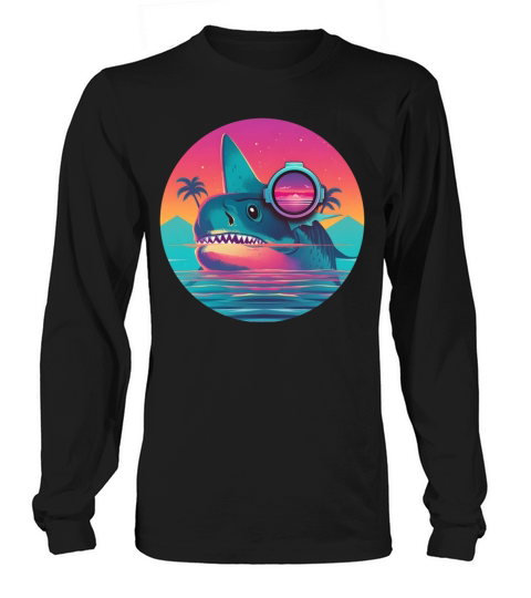Retro Shark Lovers Vintage Long sleeved Unisex