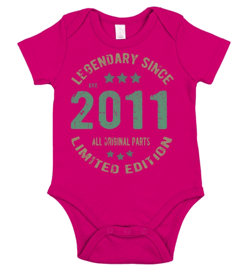 11 Years Old Bday Legend Since 2011 Vintage 11Th Short Sleeve Baby One-Piece