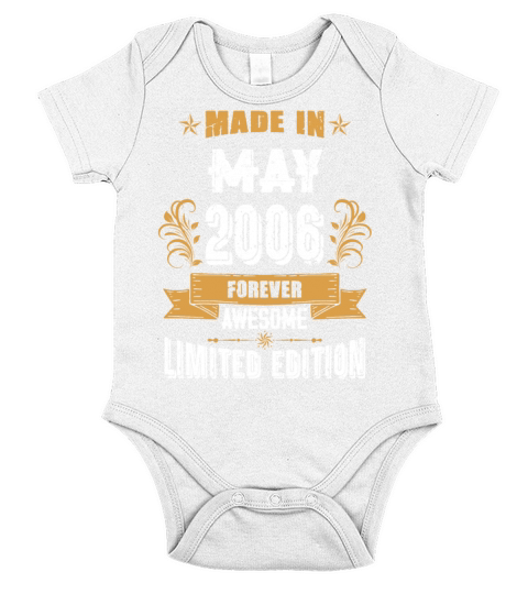 May 2006 Vintage Birthday Present Short Sleeve Baby One-Piece