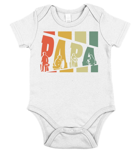 Mechanic Papa Retro Vintage Fathers Day Short Sleeve Baby One-Piece