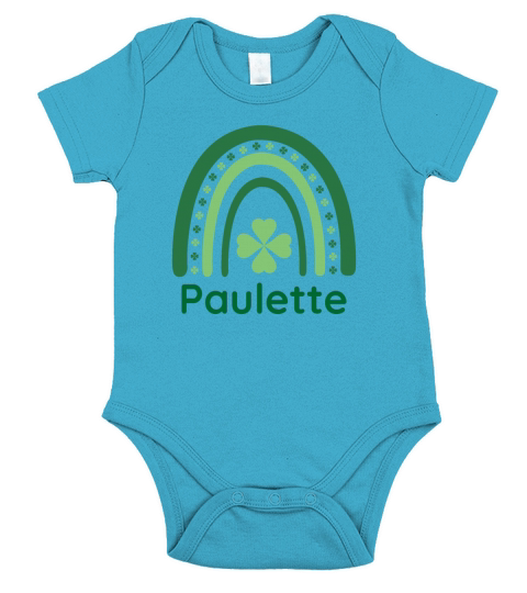 Paulette Clover Charm Boho Rainbow Short Sleeve Baby One-Piece