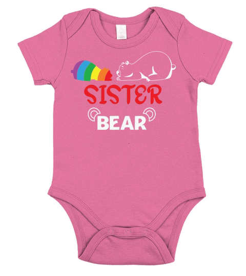 Sister Bear LGBT Rainbow Pride Short Sleeve Baby One-Piece